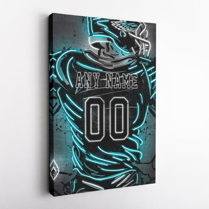 Philadelphia Eagles Custom Jersey Canvas | Neon Wall Art - CanvasNeon