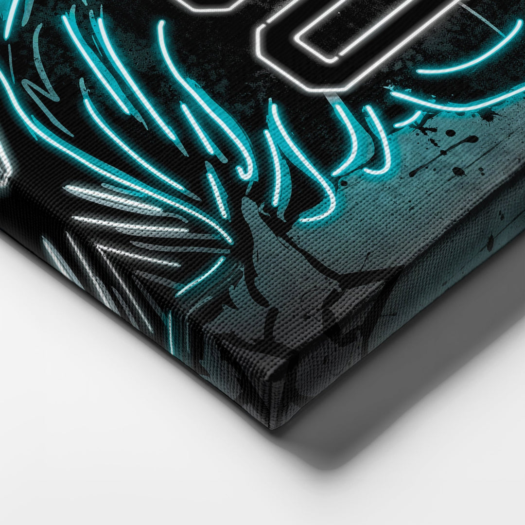 Philadelphia Eagles Custom Jersey Canvas | Neon Wall Art - CanvasNeon