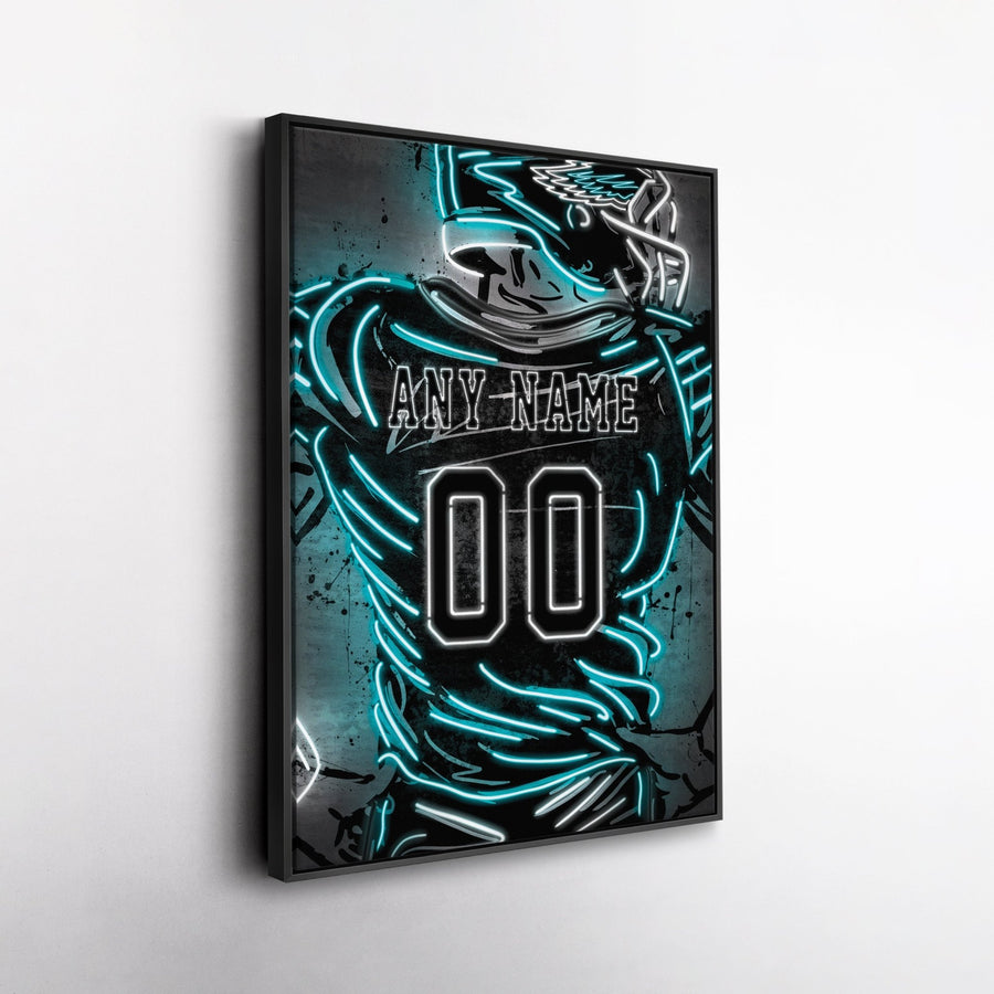 Philadelphia Eagles Custom Jersey Canvas | Neon Wall Art - CanvasNeon