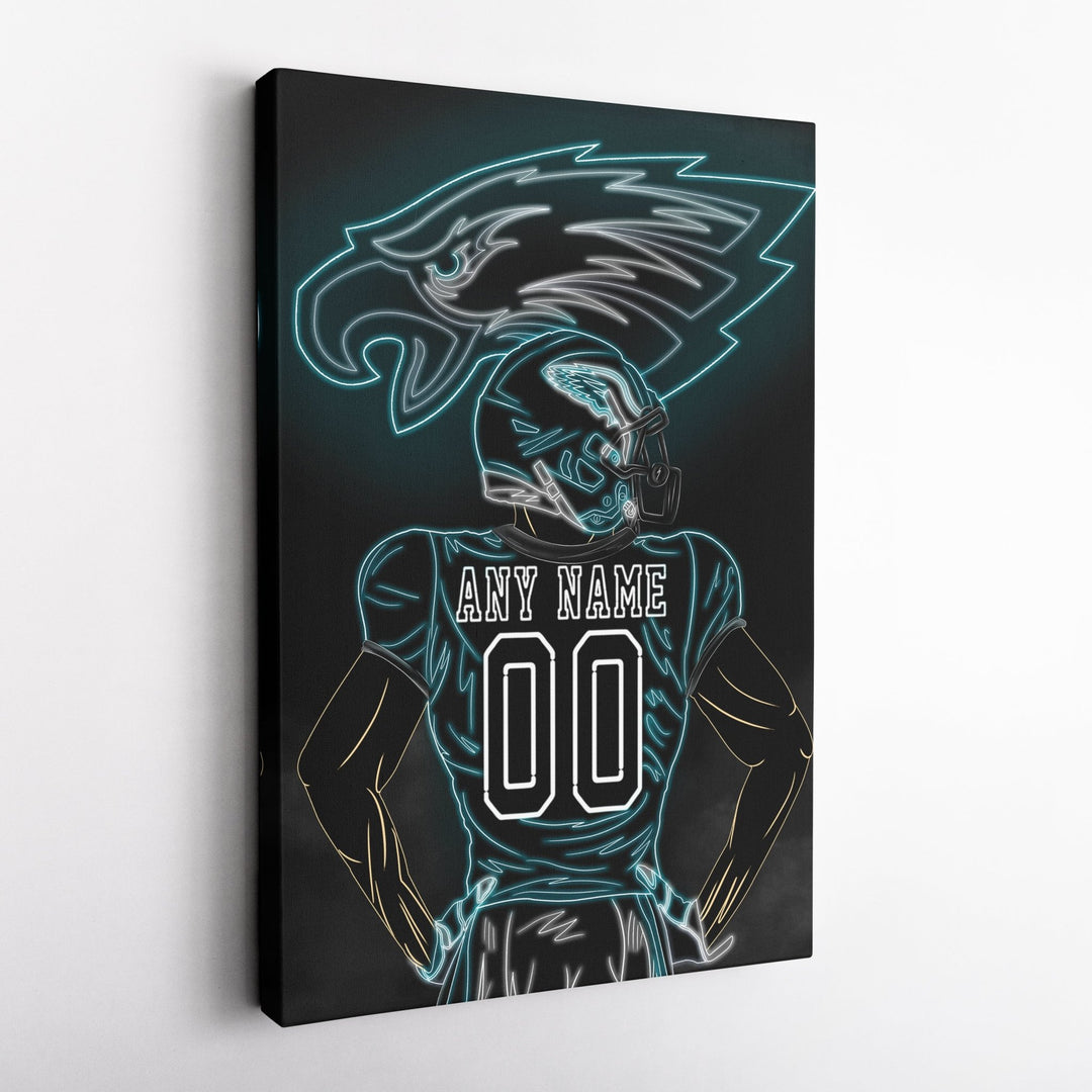 Philadelphia Eagles Personalized Jersey Canvas | Neon Wall Art - CanvasNeon