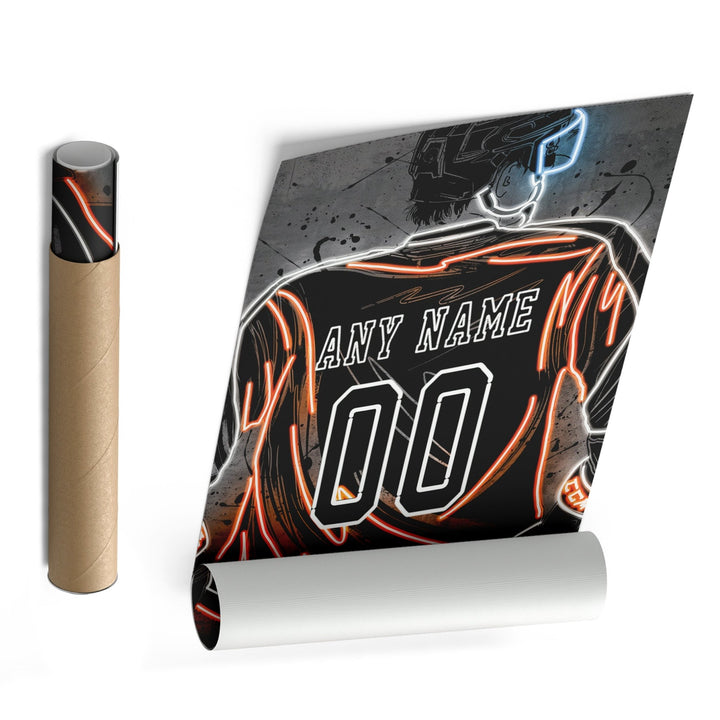 Philadelphia Flyers Custom Jersey Canvas | Neon Wall Art - CanvasNeon