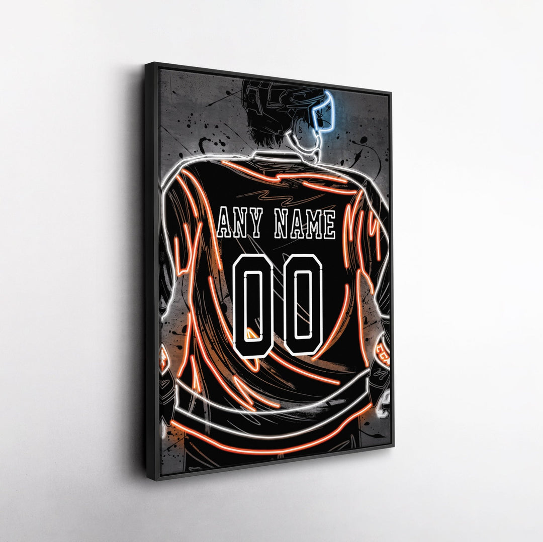 Philadelphia Flyers Custom Jersey Canvas | Neon Wall Art - CanvasNeon