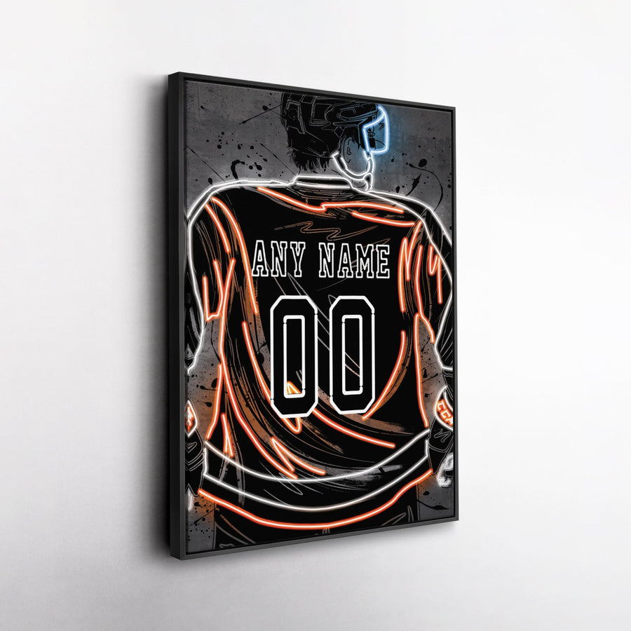 Philadelphia Flyers Custom Jersey Canvas | Neon Wall Art - CanvasNeon
