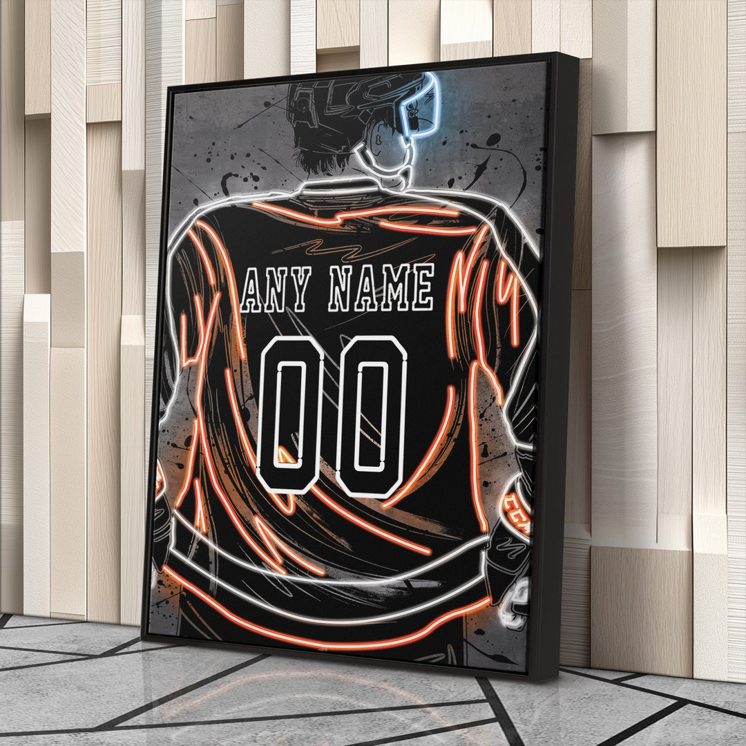 Philadelphia Flyers Custom Jersey Canvas | Neon Wall Art - CanvasNeon