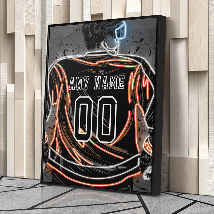 Philadelphia Flyers Custom Jersey Canvas | Neon Wall Art - CanvasNeon