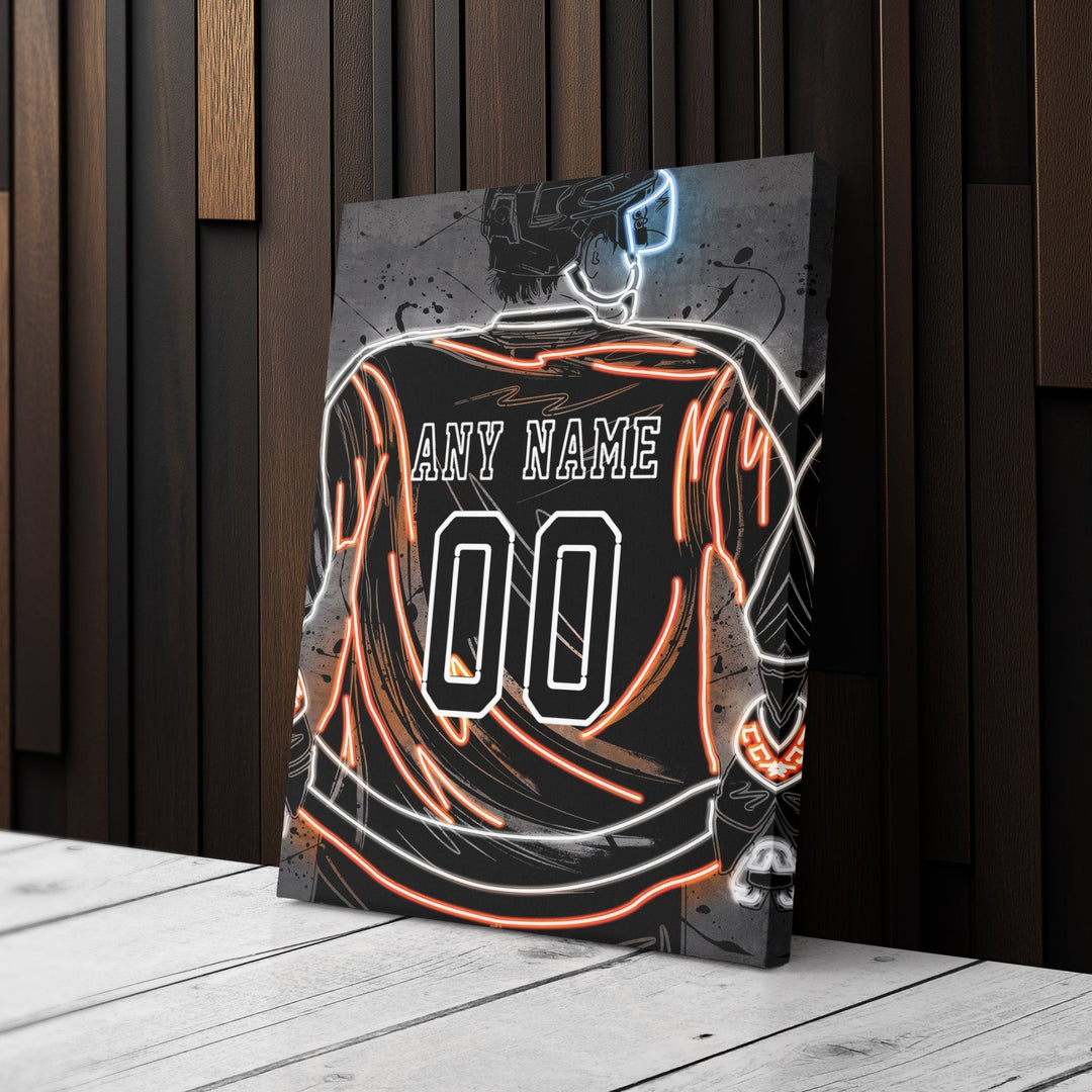Philadelphia Flyers Custom Jersey Canvas | Neon Wall Art - CanvasNeon