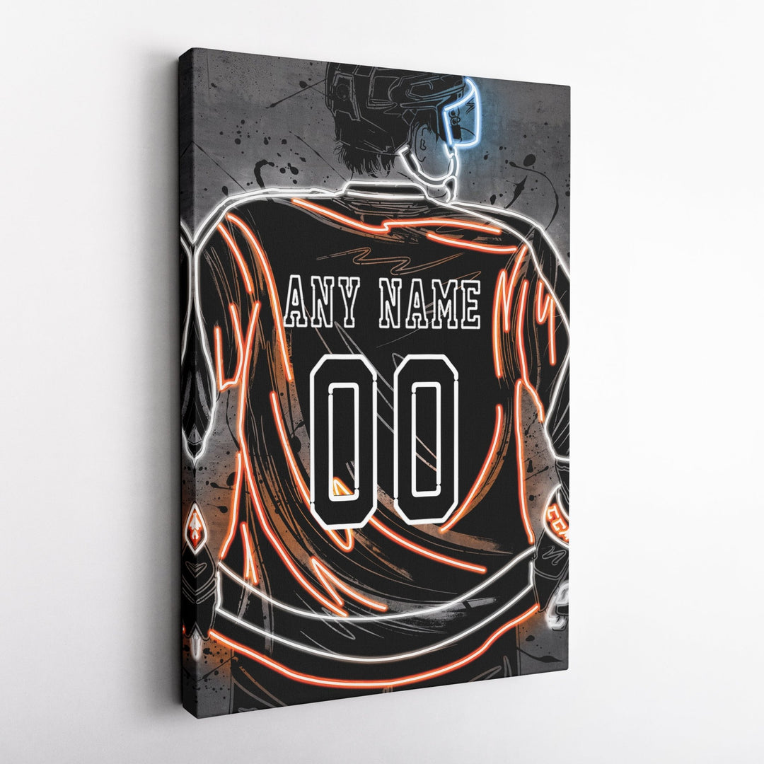 Philadelphia Flyers Custom Jersey Canvas | Neon Wall Art - CanvasNeon