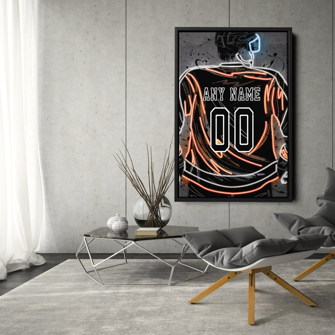 Philadelphia Flyers Custom Jersey Canvas | Neon Wall Art - CanvasNeon