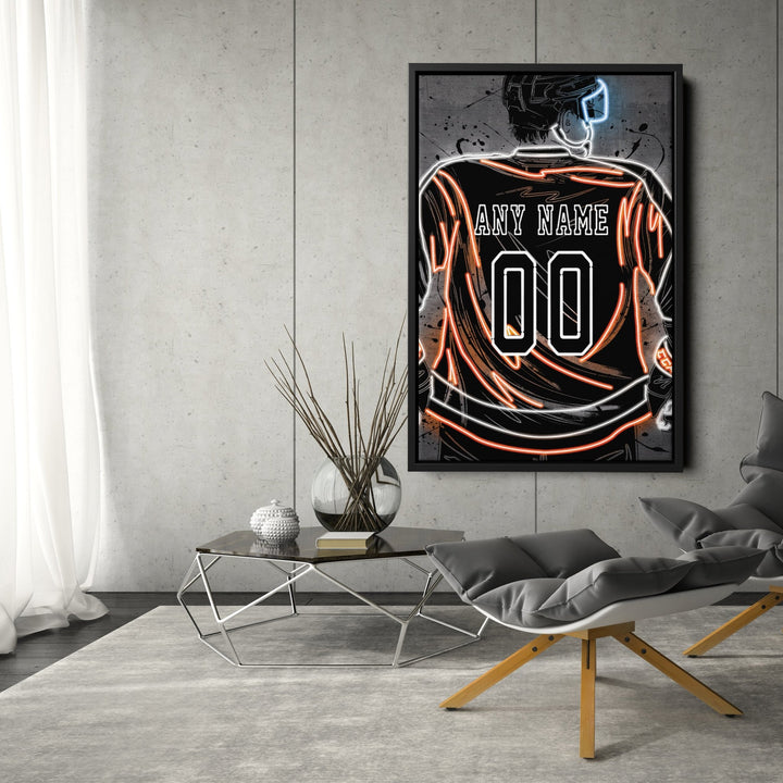 Philadelphia Flyers Custom Jersey Canvas | Neon Wall Art - CanvasNeon