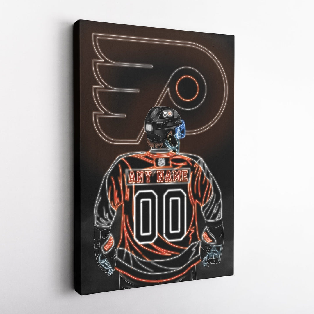 Philadelphia Flyers Personalized Jersey Canvas | Neon Wall Art - CanvasNeon