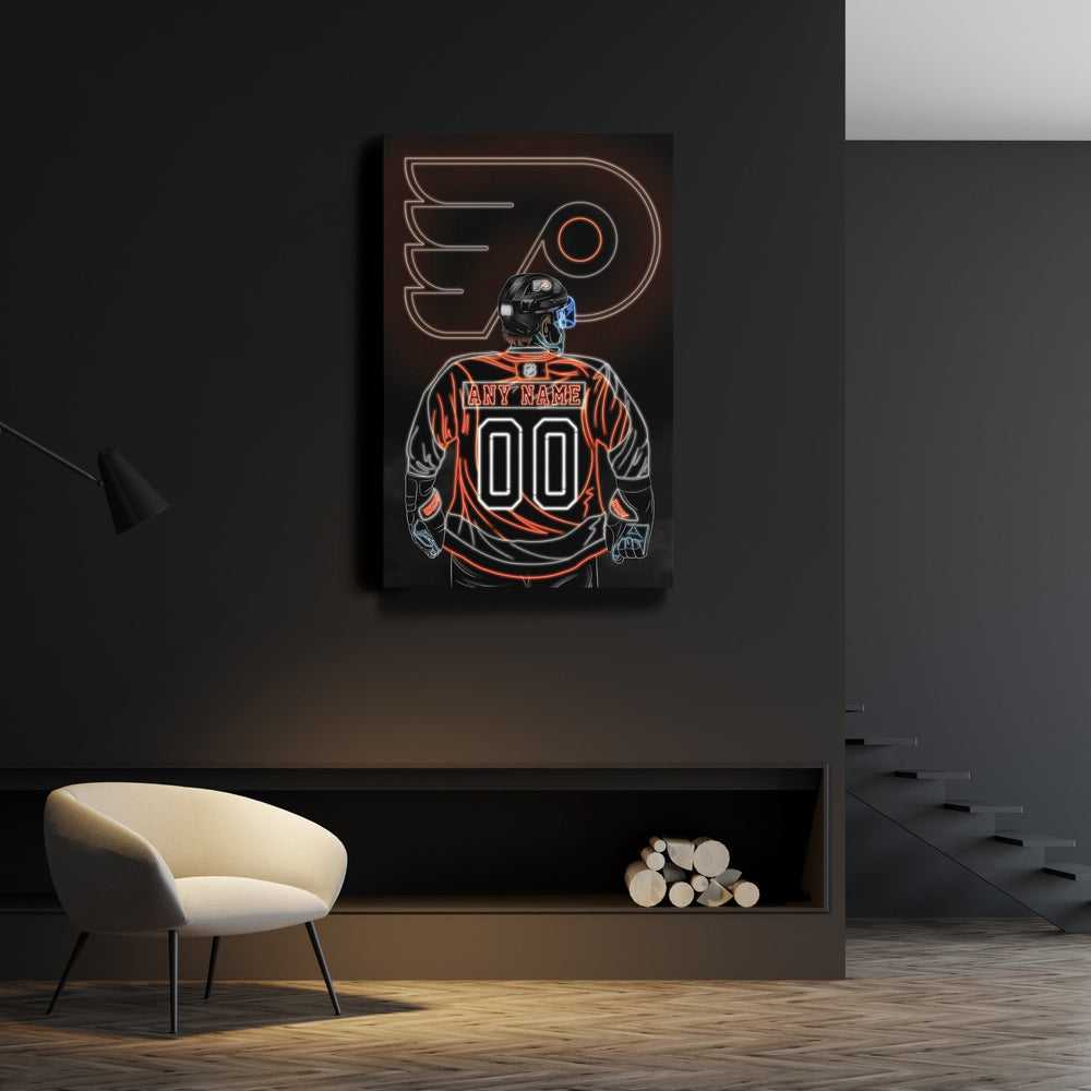 Philadelphia Flyers Personalized Jersey Canvas | Neon Wall Art - CanvasNeon