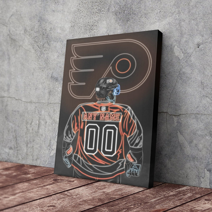 Philadelphia Flyers Personalized Jersey Canvas | Neon Wall Art - CanvasNeon