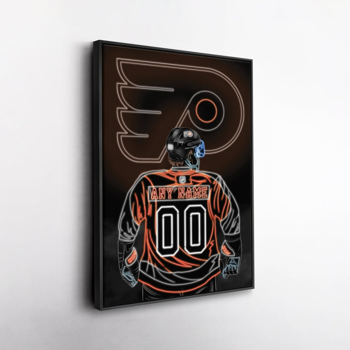 Philadelphia Flyers Personalized Jersey Canvas | Neon Wall Art - CanvasNeon