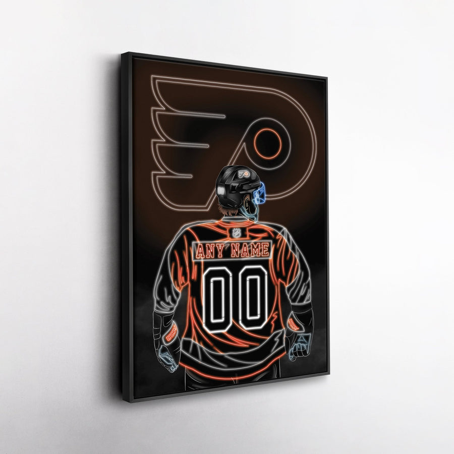 Philadelphia Flyers Personalized Jersey Canvas | Neon Wall Art - CanvasNeon