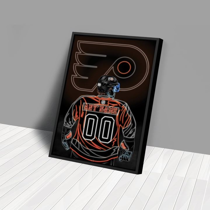 Philadelphia Flyers Personalized Jersey Canvas | Neon Wall Art - CanvasNeon