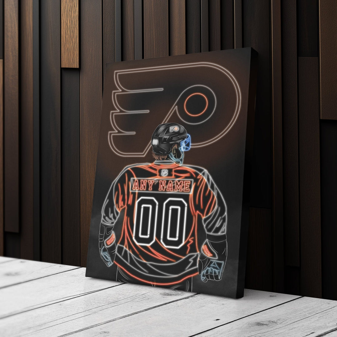 Philadelphia Flyers Personalized Jersey Canvas | Neon Wall Art - CanvasNeon