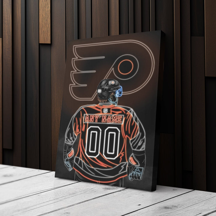 Philadelphia Flyers Personalized Jersey Canvas | Neon Wall Art - CanvasNeon