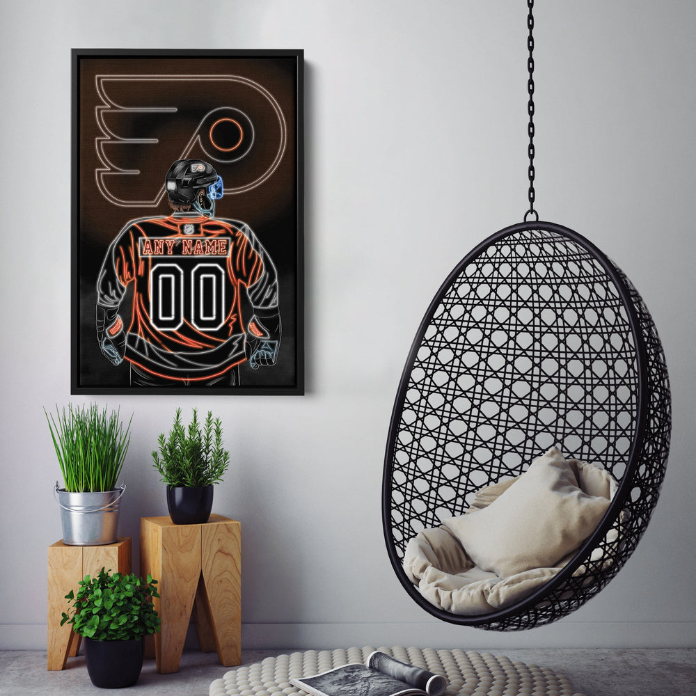 Philadelphia Flyers Personalized Jersey Canvas | Neon Wall Art - CanvasNeon