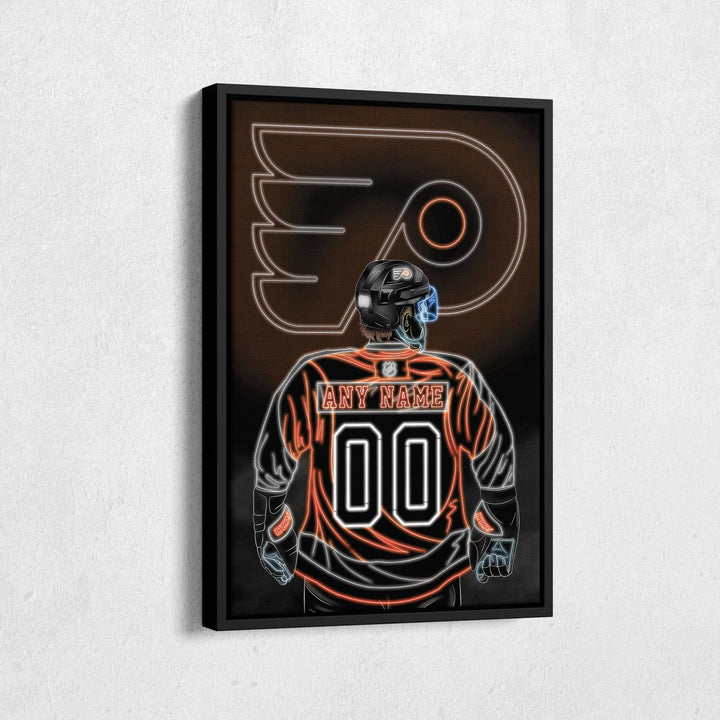 Philadelphia Flyers Personalized Jersey Canvas | Neon Wall Art - CanvasNeon