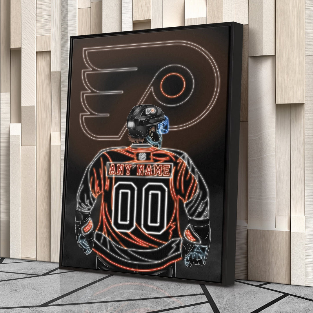 Philadelphia Flyers Personalized Jersey Canvas | Neon Wall Art - CanvasNeon