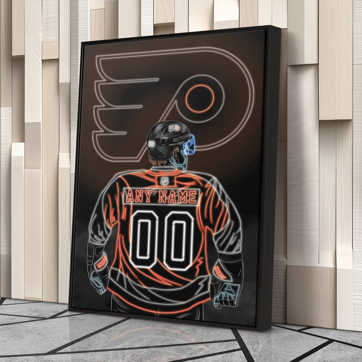 Philadelphia Flyers Personalized Jersey Canvas | Neon Wall Art - CanvasNeon