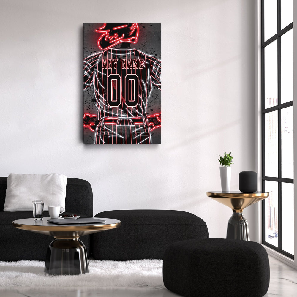 Philadelphia Phillies Custom Jersey Canvas | Neon Wall Art - CanvasNeon