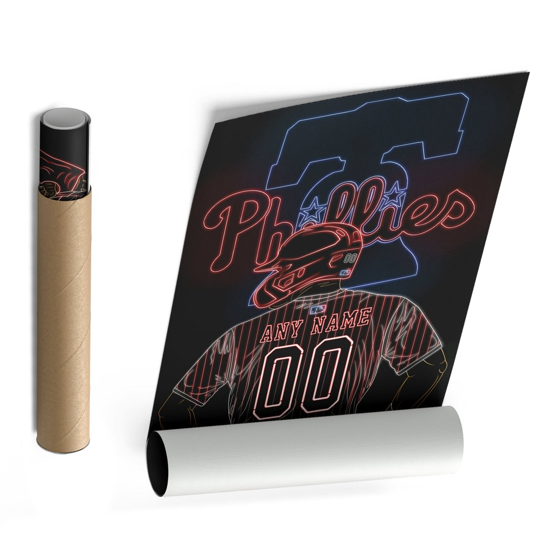 Philadelphia Phillies Personalized Jersey Canvas | Neon Wall Art - CanvasNeon