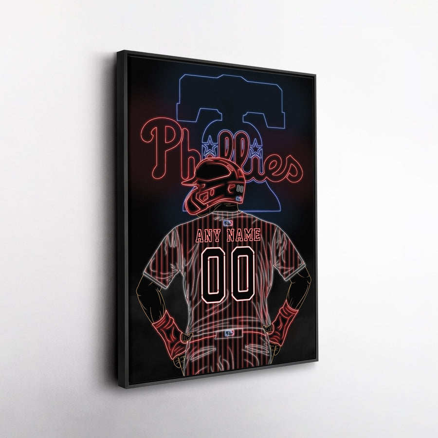 Philadelphia Phillies Personalized Jersey Canvas | Neon Wall Art - CanvasNeon