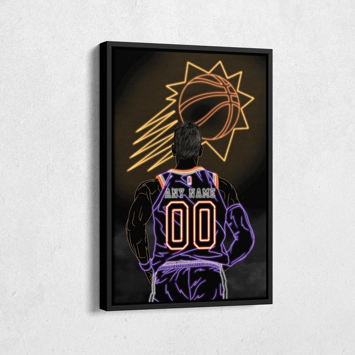 Phoenix Suns Personalized Jersey Canvas | Neon Wall Art - CanvasNeon