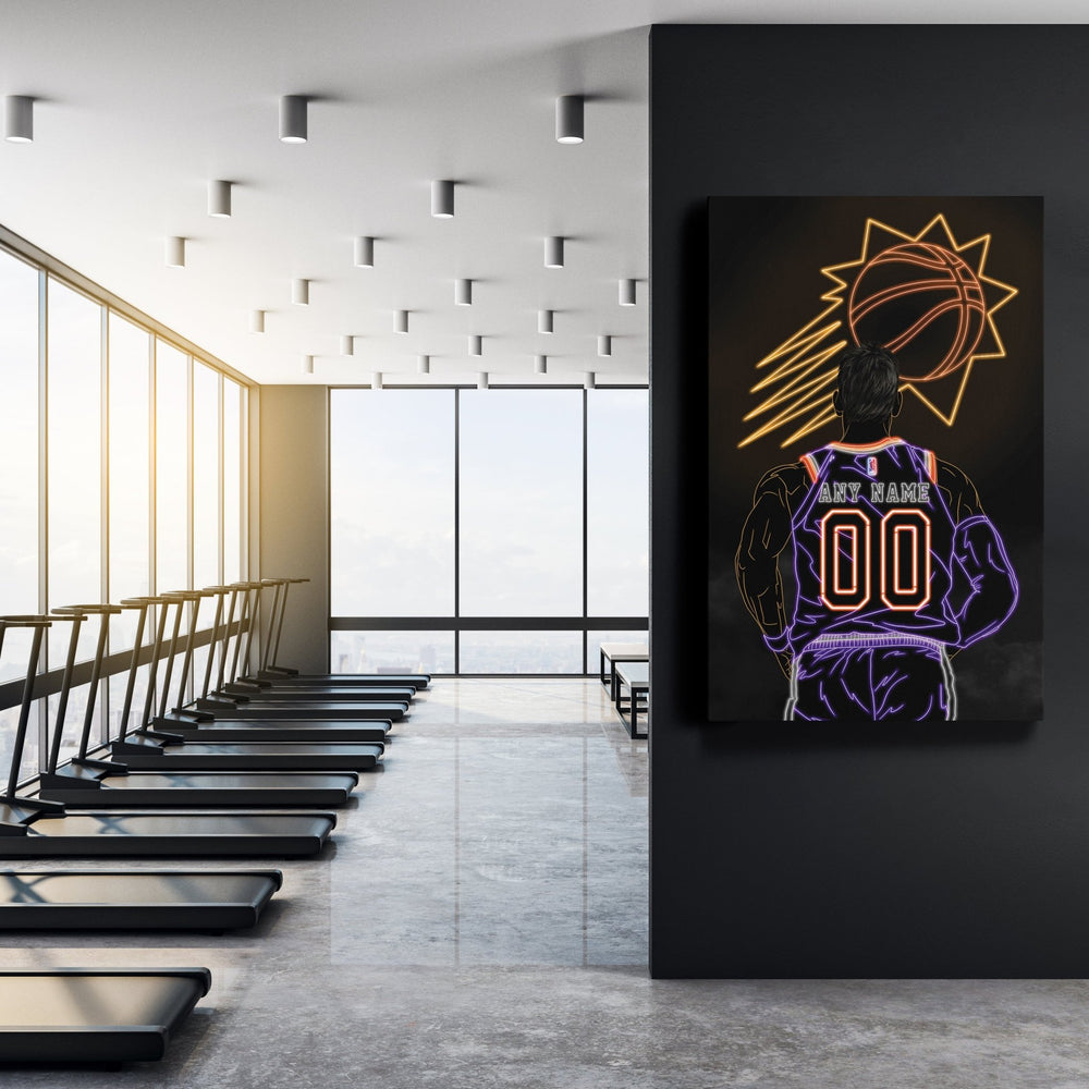 Phoenix Suns Personalized Jersey Canvas | Neon Wall Art - CanvasNeon