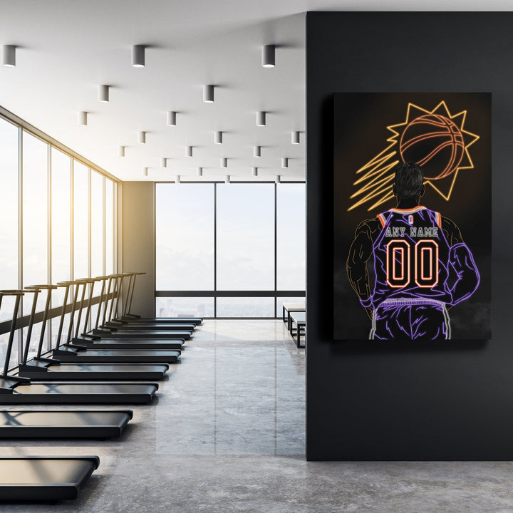 Phoenix Suns Personalized Jersey Canvas | Neon Wall Art - CanvasNeon