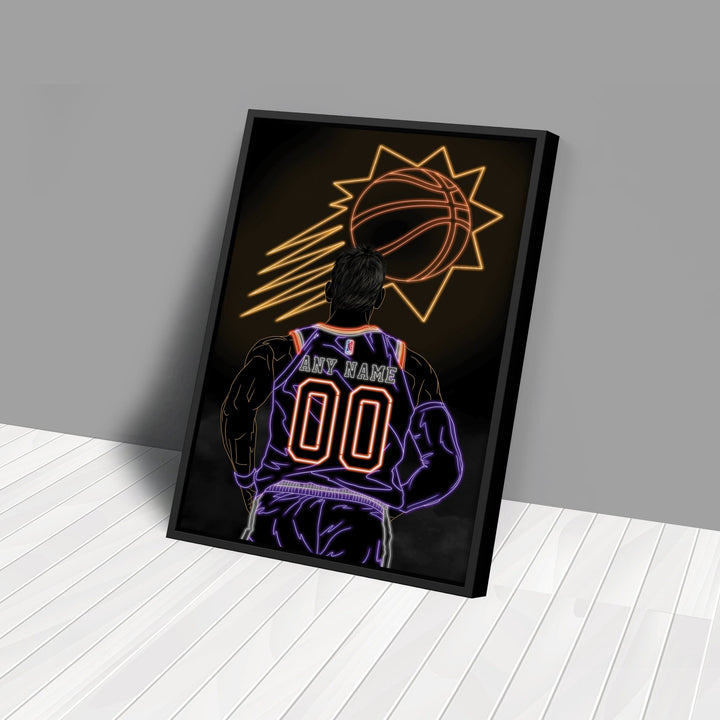 Phoenix Suns Personalized Jersey Canvas | Neon Wall Art - CanvasNeon