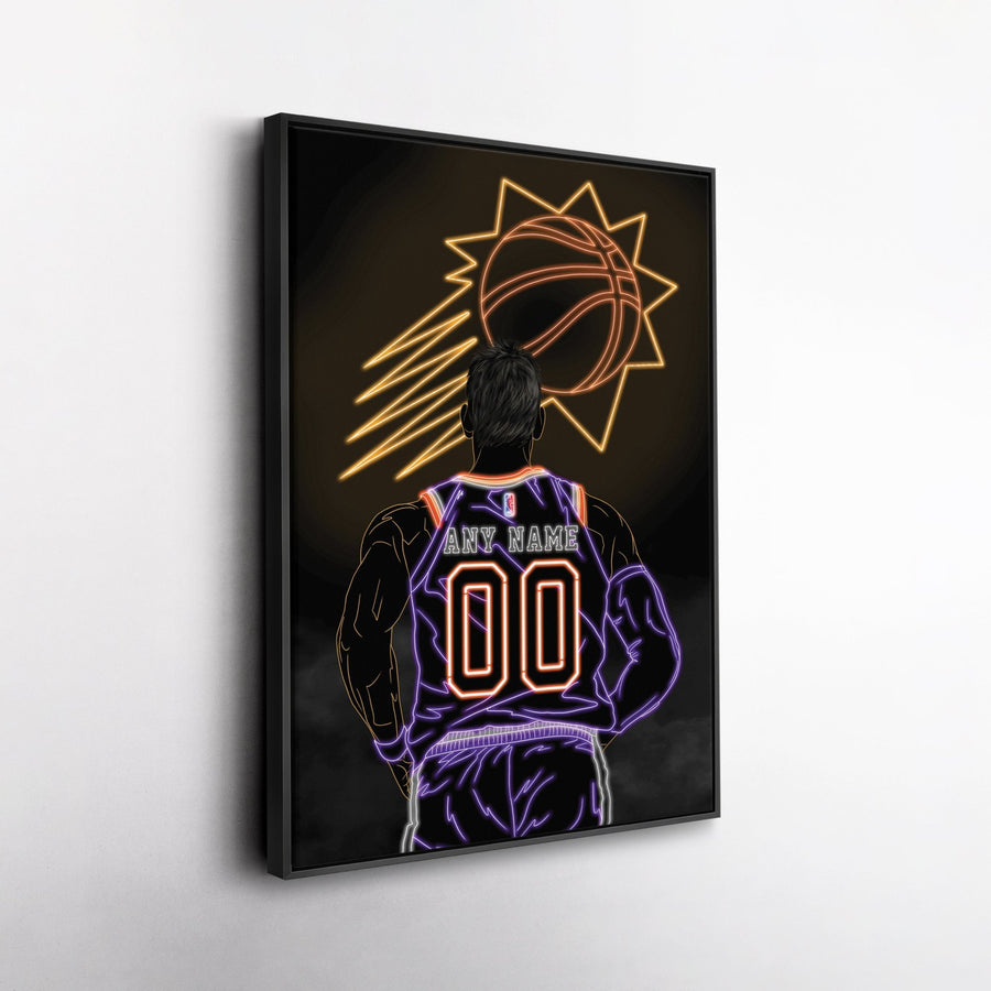 Phoenix Suns Personalized Jersey Canvas | Neon Wall Art - CanvasNeon