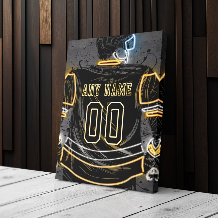 Pittsburgh Penguins Custom Jersey Canvas | Neon Wall Art - CanvasNeon