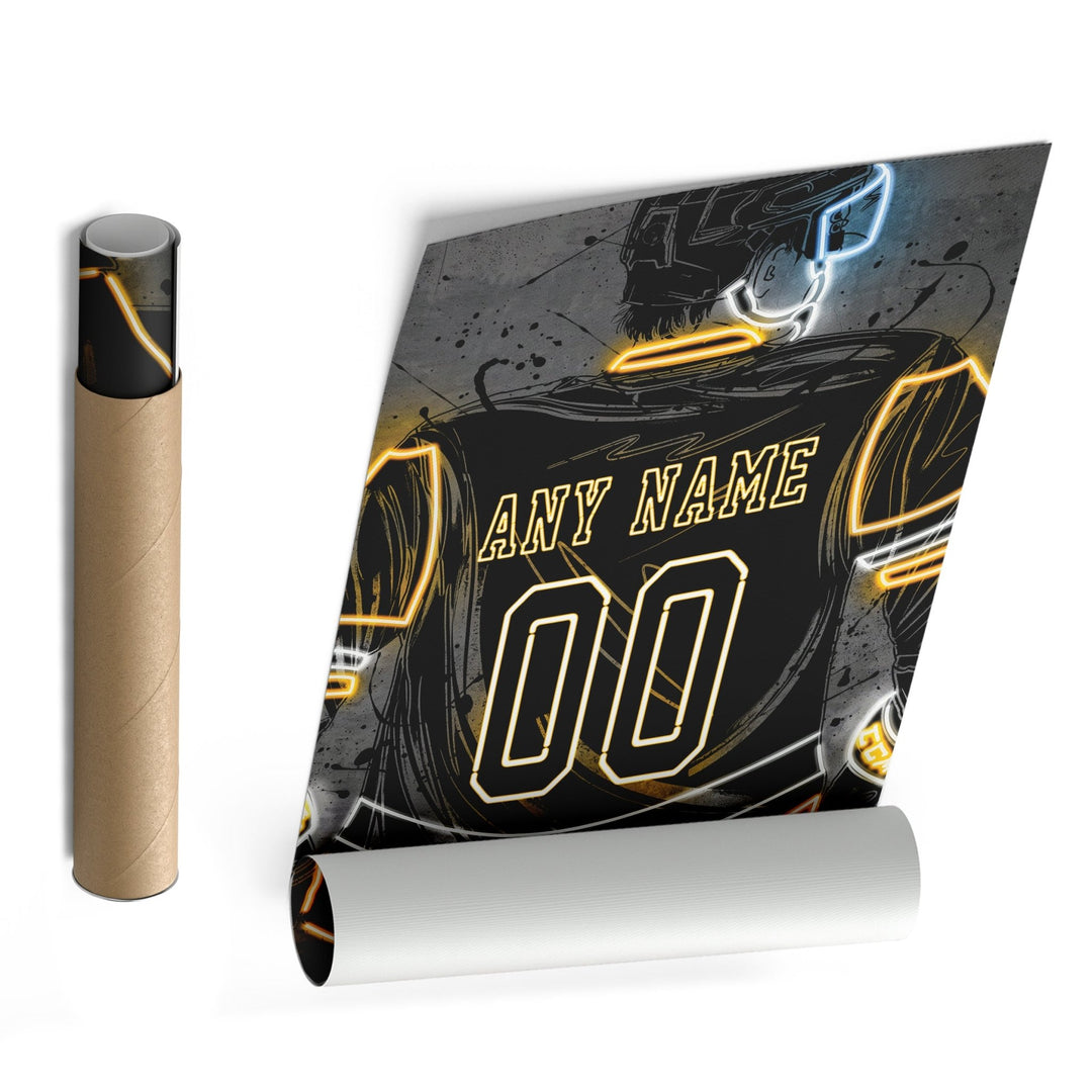 Pittsburgh Penguins Custom Jersey Canvas | Neon Wall Art - CanvasNeon