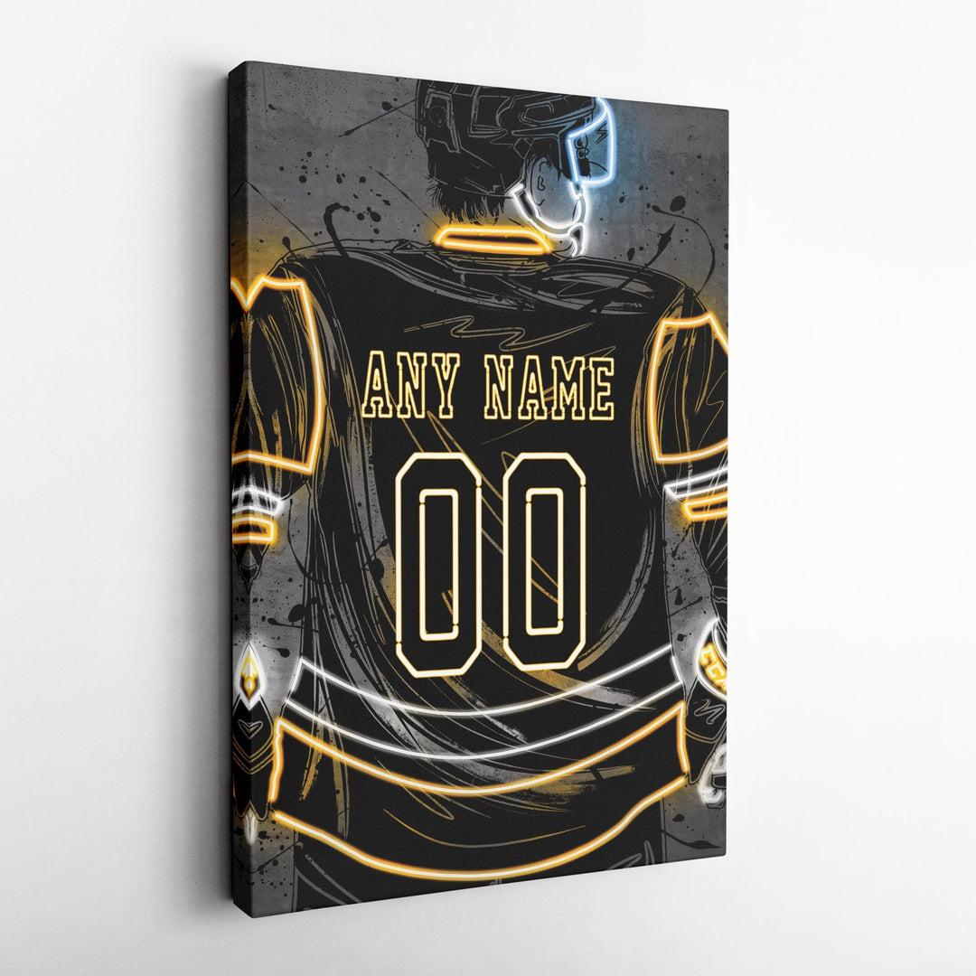 Pittsburgh Penguins Custom Jersey Canvas | Neon Wall Art - CanvasNeon