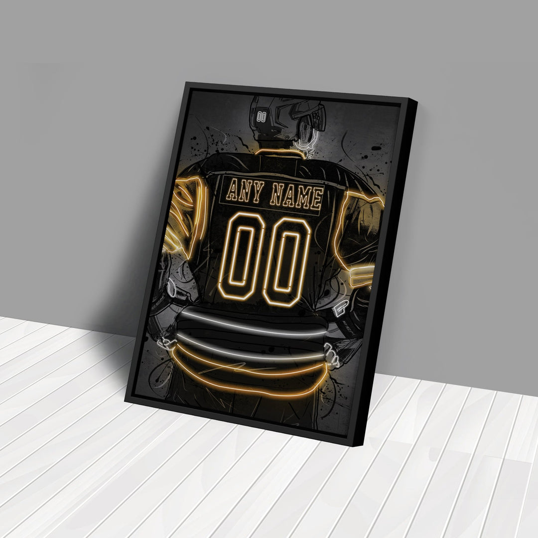 Pittsburgh Penguins Custom Jersey Canvas | Neon Wall Art - CanvasNeon