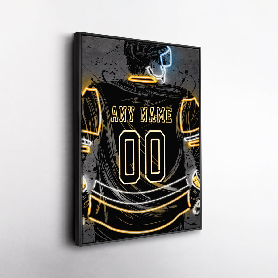 Pittsburgh Penguins Custom Jersey Canvas | Neon Wall Art - CanvasNeon