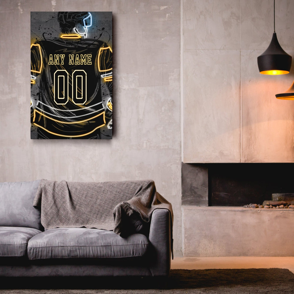 Pittsburgh Penguins Custom Jersey Canvas | Neon Wall Art - CanvasNeon