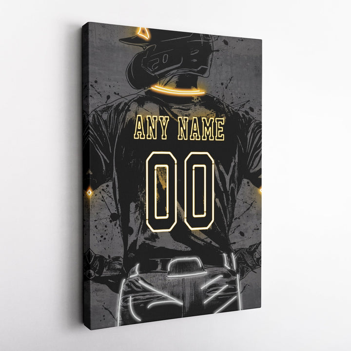 Pittsburgh Pirates Custom Jersey Canvas | Neon Wall Art - CanvasNeon