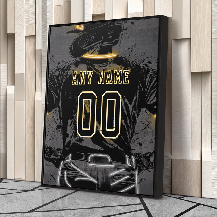 Pittsburgh Pirates Custom Jersey Canvas | Neon Wall Art - CanvasNeon