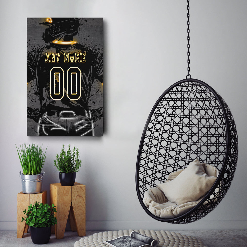 Pittsburgh Pirates Custom Jersey Canvas | Neon Wall Art - CanvasNeon