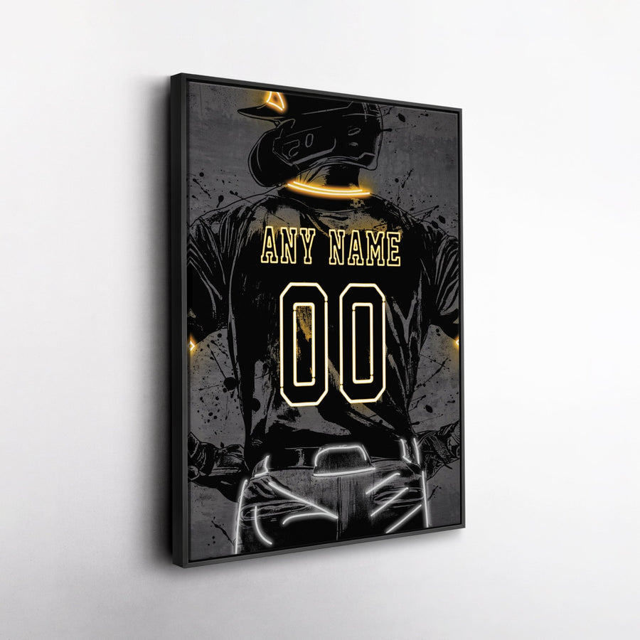 Pittsburgh Pirates Custom Jersey Canvas | Neon Wall Art - CanvasNeon