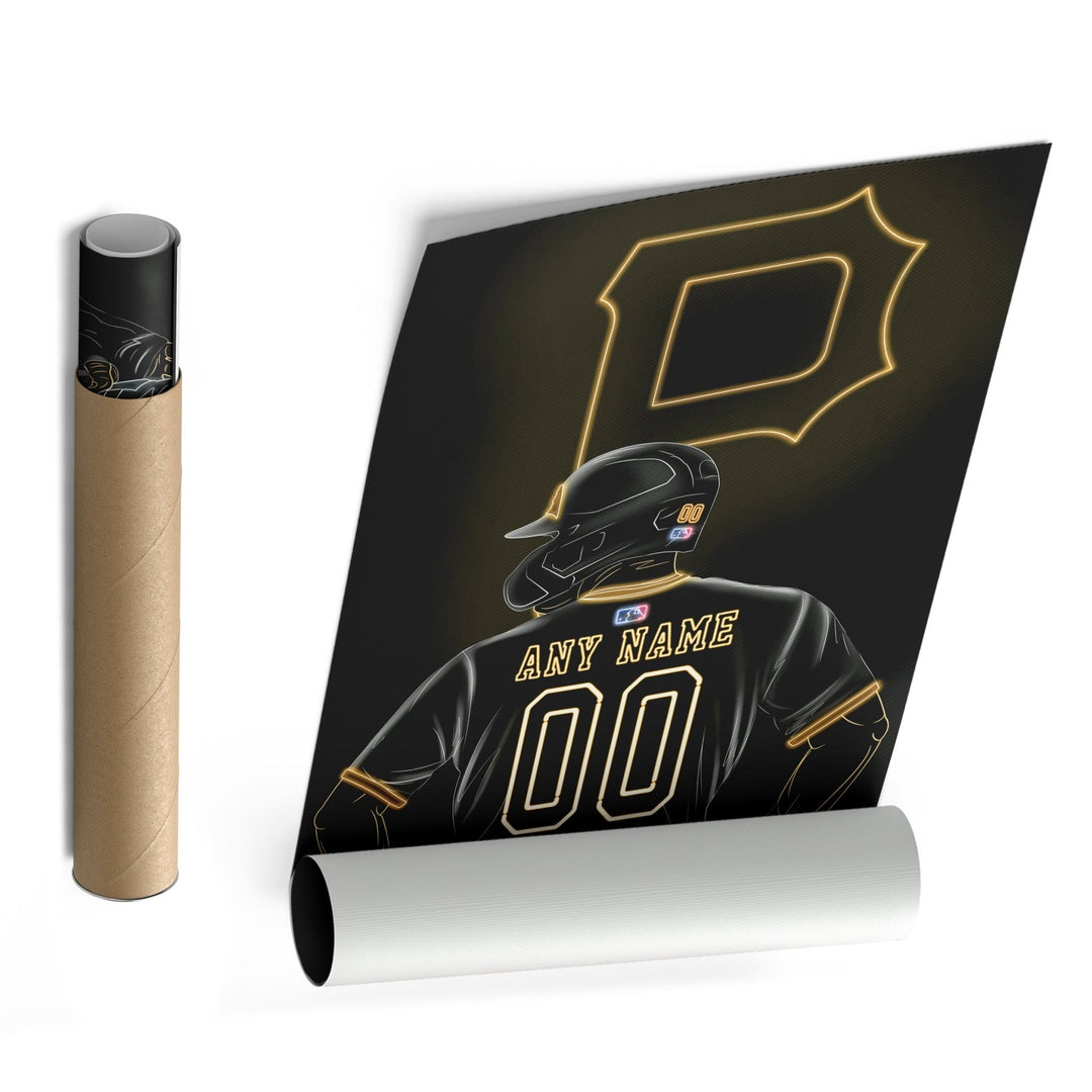 Pittsburgh Pirates Personalized Jersey Canvas | Neon Wall Art - CanvasNeon