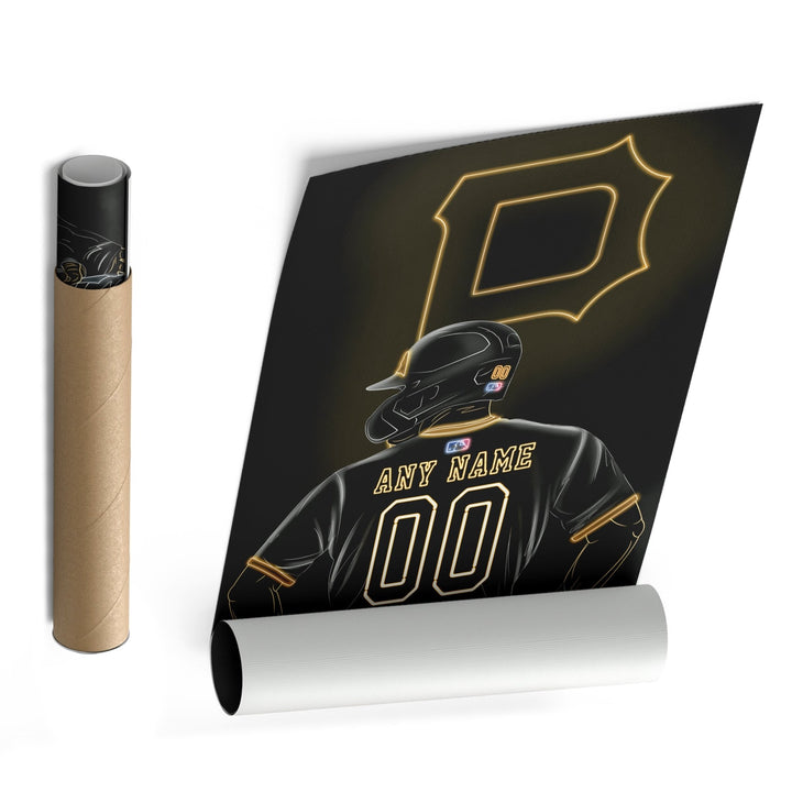Pittsburgh Pirates Personalized Jersey Canvas | Neon Wall Art - CanvasNeon