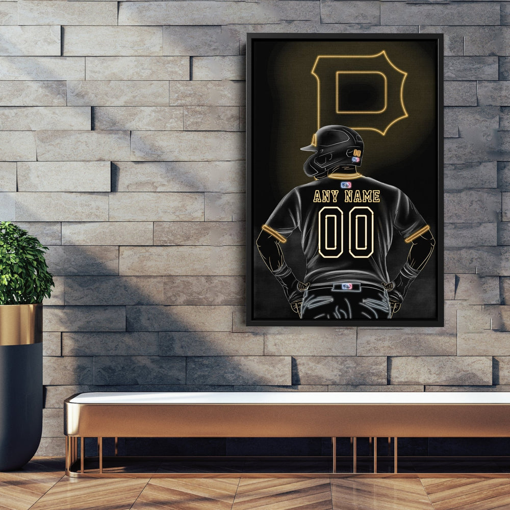 Pittsburgh Pirates Personalized Jersey Canvas | Neon Wall Art - CanvasNeon