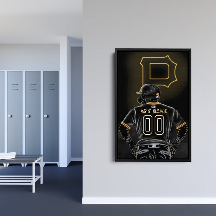 Pittsburgh Pirates Personalized Jersey Canvas | Neon Wall Art - CanvasNeon