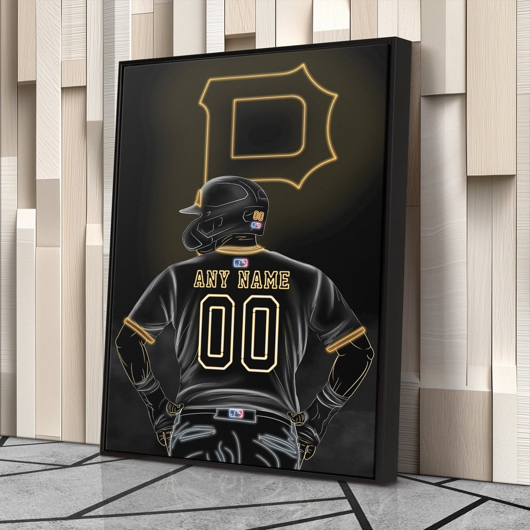 Pittsburgh Pirates Personalized Jersey Canvas | Neon Wall Art - CanvasNeon