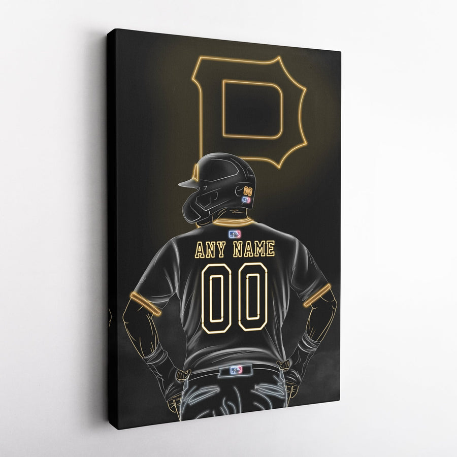 Pittsburgh Pirates Personalized Jersey Canvas | Neon Wall Art - CanvasNeon
