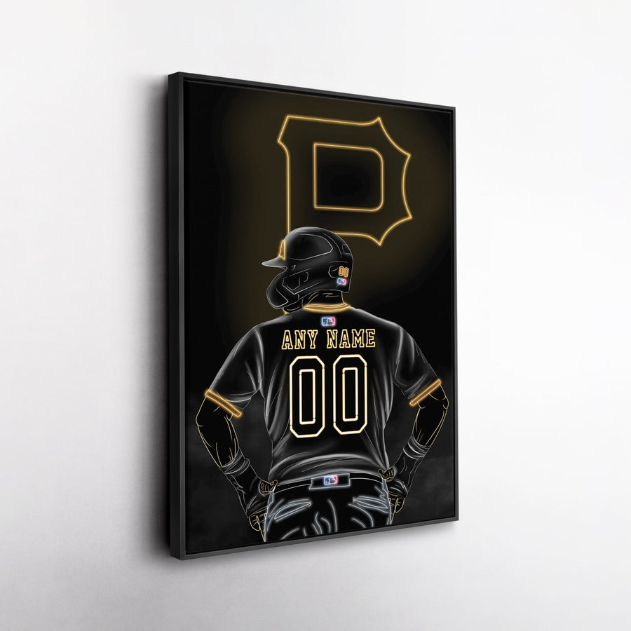 Pittsburgh Pirates Personalized Jersey Canvas | Neon Wall Art - CanvasNeon